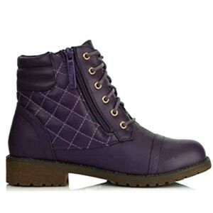 DAILY SHOE GOLD ZIP CLOSURE LACE UP KIDS BOOT